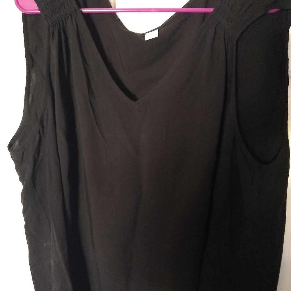 Black sleeveless top